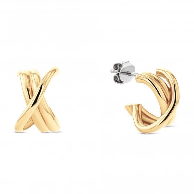 Tommy Hilfiger Ladies NAUTICAL Knot Gold Plated Kiss Earrings 2780993