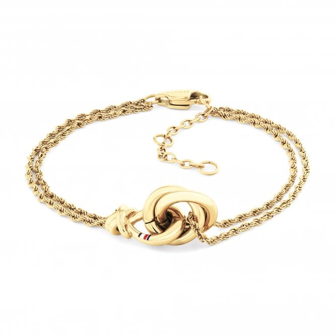 Tommy Hilfiger Ladies NAUTICAL Knot Gold Plated Rope Bracelet 2780991