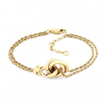 Ladies NAUTICAL Knot Gold Plated Rope Bracelet 2780991