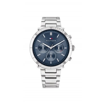 Ladies Round Blue Sunray Dial Stainless Steel Bracelet Watch 1782349