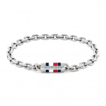 Mens BRUCE Stainless Steel Diamond Cut Belcher Bracelet 2790652