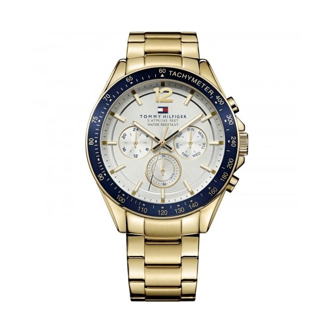 Tommy Hilfiger Mens Gold Plated Bracelet Watch 1791121