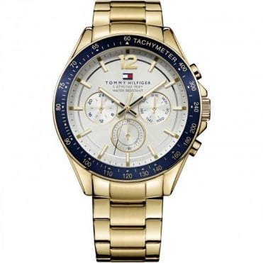 Tommy Hilfiger Mens Gold Plated Bracelet Watch 1791121