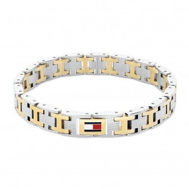 Mens H LINK Two Tone Bracelet 2790683