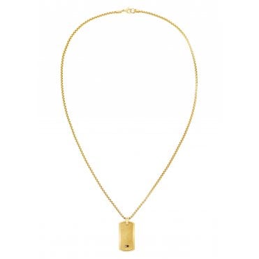 Mens JAMESON Gold Plated Dog Tag & Box Chain 2790628