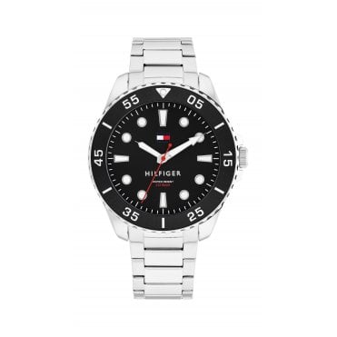 Mens OCEANIC Round Black Dial Stainless Steel Bracelet Watch 1792203