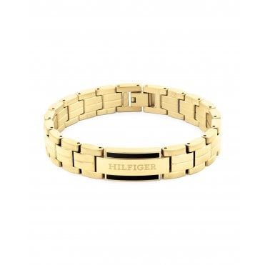 Mens PARKER Gold Plated Black Enamel Bracelet 2790601
