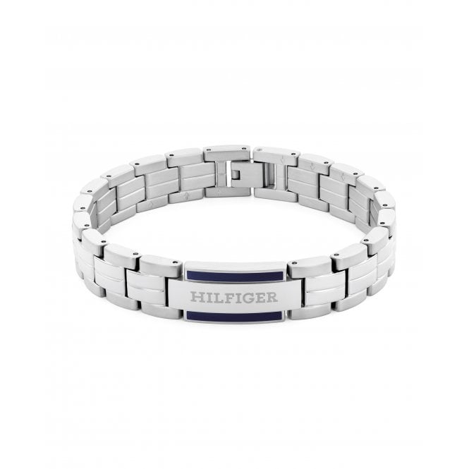 Tommy Hilfiger Mens PARKER Stainless Steel Blue Enamel Bracelet 2790600
