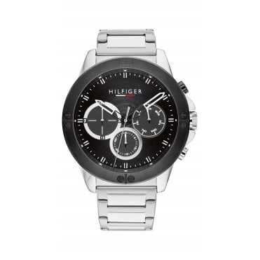 Mens Round Black Chronograph Dial With Stainless Steel Bracelet Watch 1791890