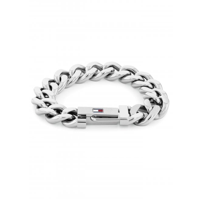 Tommy Hilfiger Mens Wild Stainless Steel Heavy Curb Bracelet 2790637