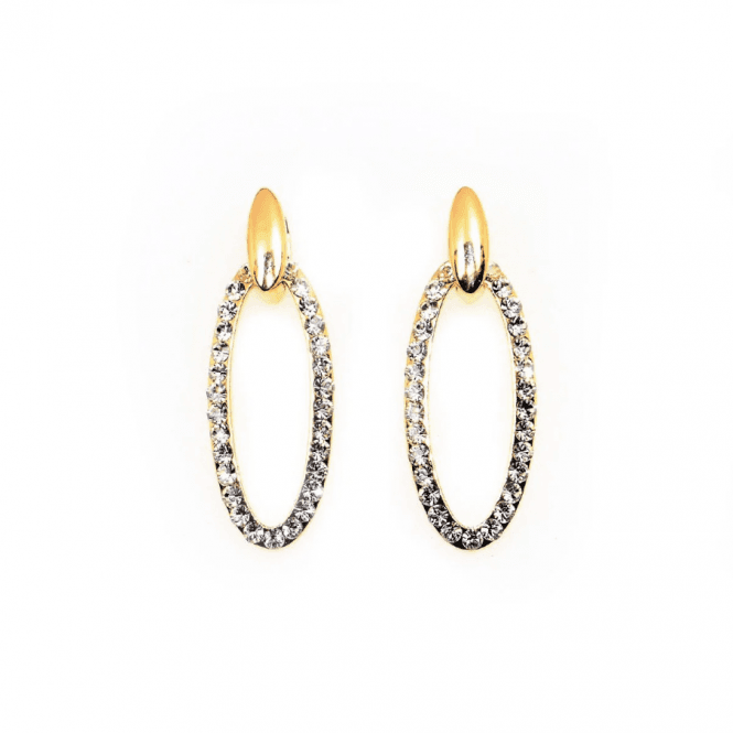 VIP Gold Plated Crystal Oval Drop Earrings