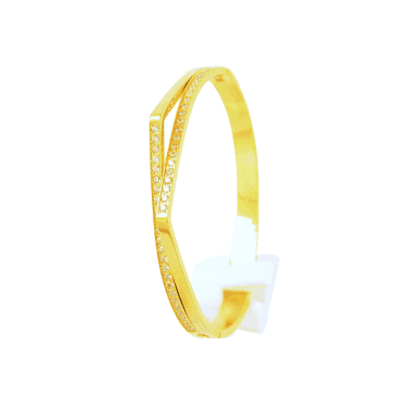 Gold Plated Oval Shaped Crystal Bangle