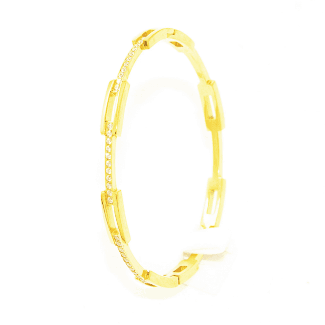 VIP Gold Plated Stone Set Fancy Bangle