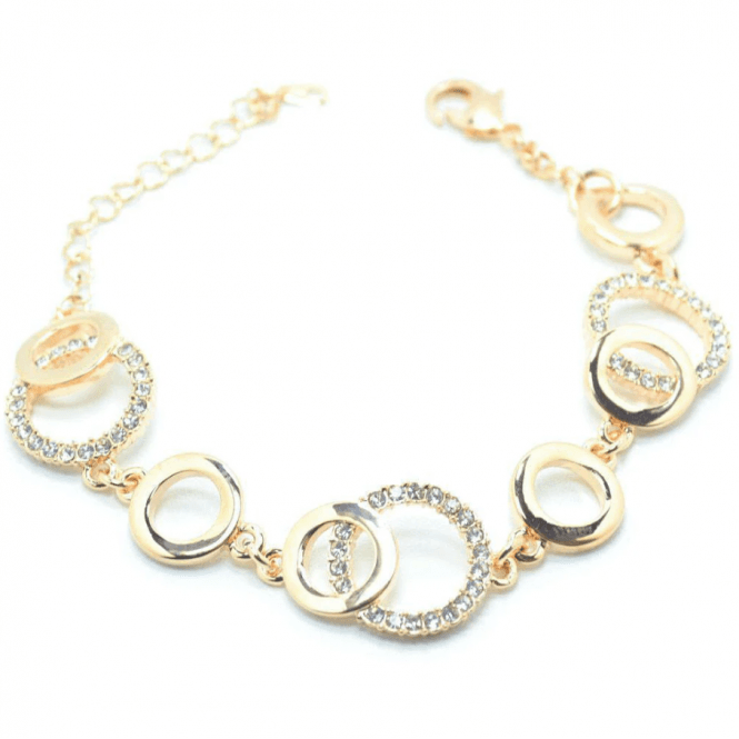 VIP Gold Plated Triple Crystal Circles Bracelet