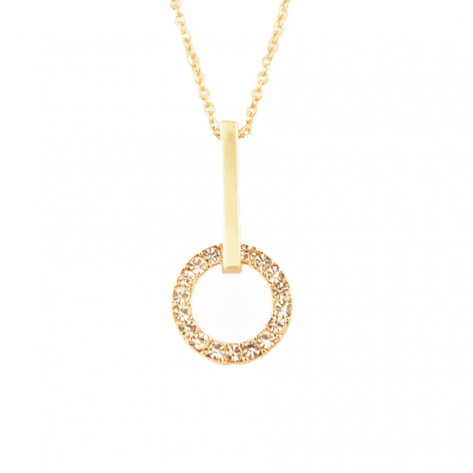 VIP Rose Gold Plated Crystal Circle Drop Pendant & Chain