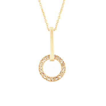 Rose Gold Plated Crystal Circle Drop Pendant & Chain