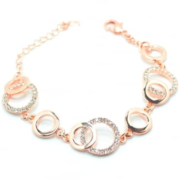 VIP Rose Gold Plated Crystal Set Circle Bracelet