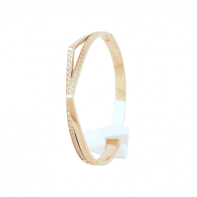 VIP Rose Gold Plated Oval Shape Crystal Bangle