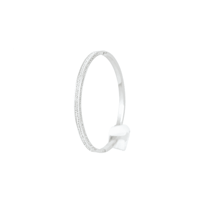 VIP Silver 2Row Crystal Oval Bangle