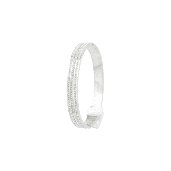 VIP Silver Plated 3 Row Crystal Bangle