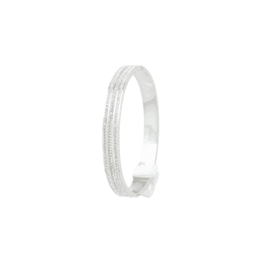 Silver Plated 3 Row Crystal Bangle