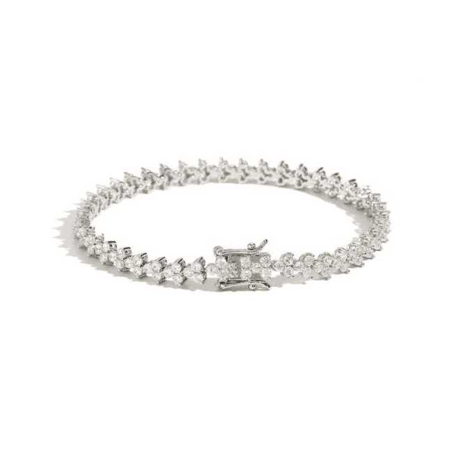 VIP Silver Plated Crystal Fern Bracelet