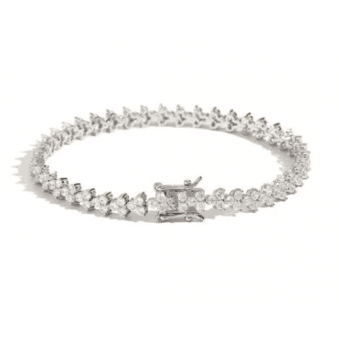 Silver Plated Crystal Fern Bracelet