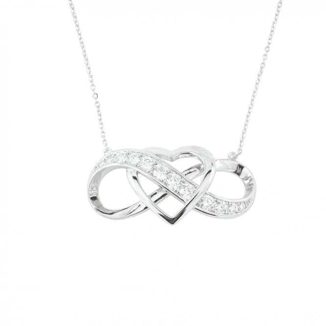 VIP Silver Plated Infinity Heart Pendant & Chain