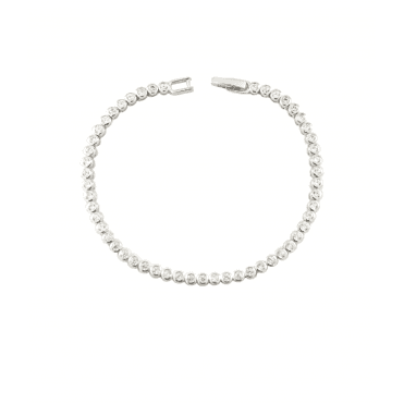 Silver Plated Small Crystal Tennis Bracelet