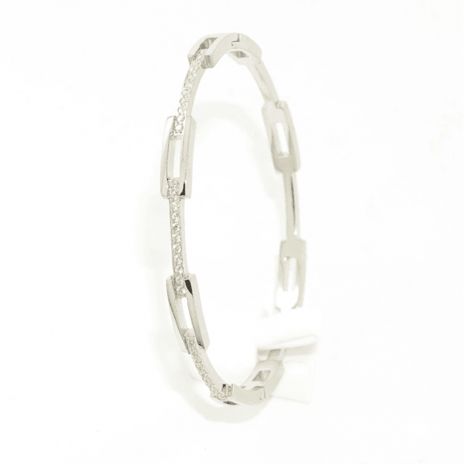 VIP Silver Plated Stone Set Fancy Bangle